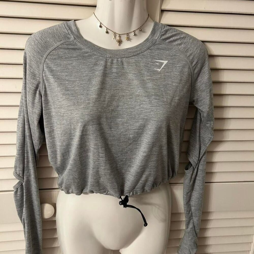 Gymshark Women's Grey Crop-top